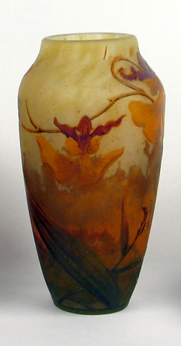 Appraisal: DAUM NANCY CAMEO GLASS VASE in autumn tones with vining