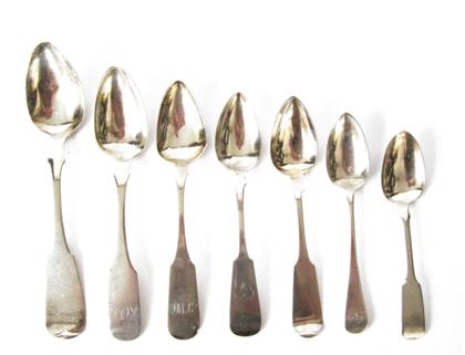 Appraisal: Thirty English and American sterling silver teaspoons th century various