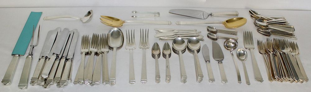 Appraisal: STERLING Pc Tiffany Co Hampton Sterling Flatware Service Includes knives