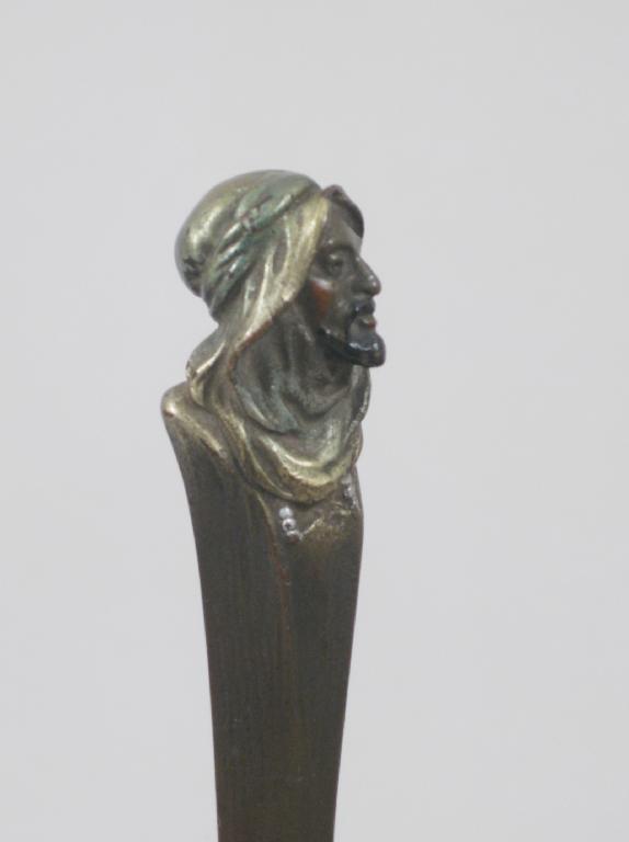 Appraisal: An Austrian cold painted bronze Paper Knife with Arab head