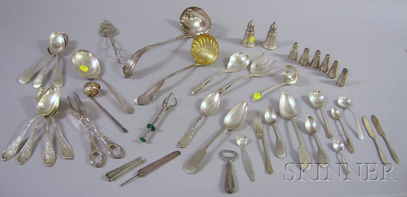 Appraisal: Group of Silver and Silver Plated Serving Items including a