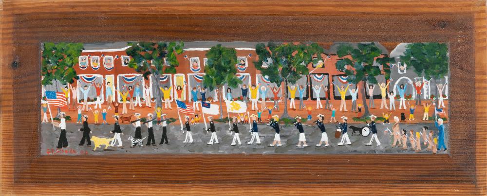 Appraisal: G P SCHEIDE AMERICA CONTEMPORARY PARADE ON MAIN STREET POSSIBLY