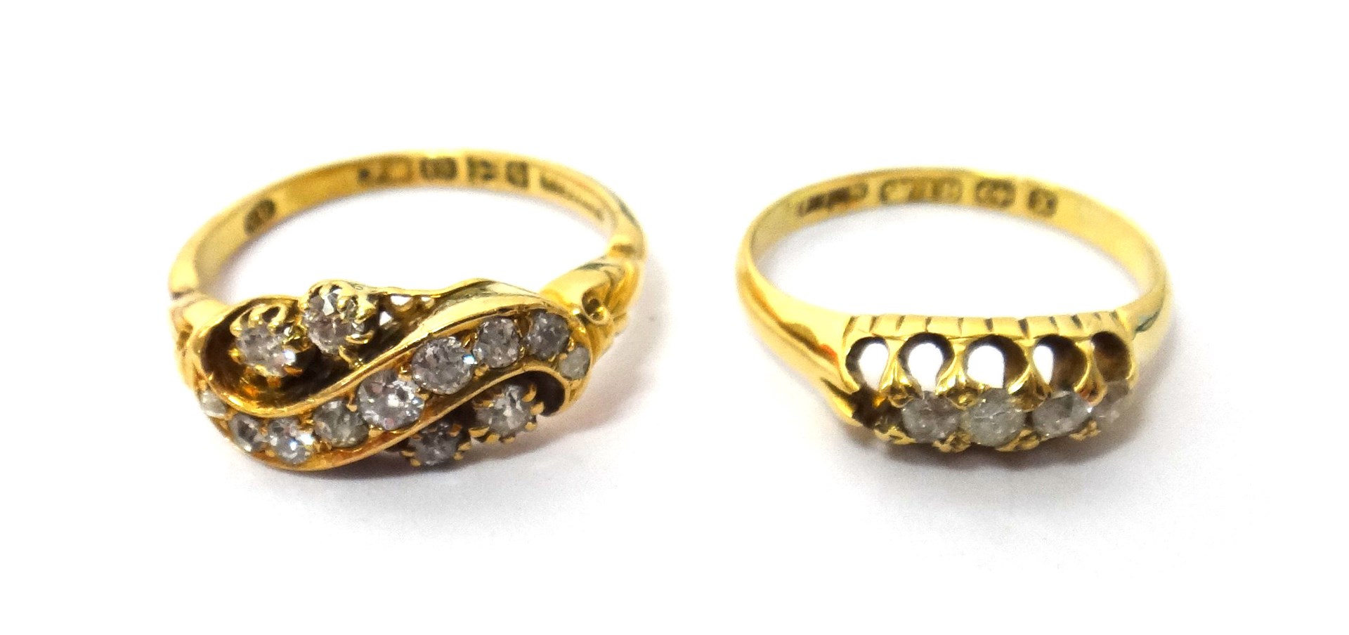 Appraisal: A late Victorian ct gold and diamond set ring in