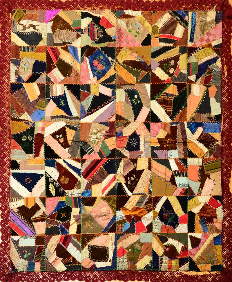 Appraisal: VICTORIAN CRAZY QUILT Circa x in Estimate -