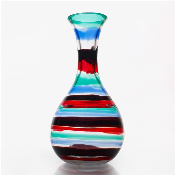 Appraisal: Fulvio Bianconi A Fasce Orizzontale vase Venini Italy polychrome glass