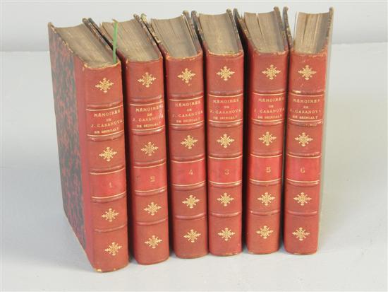 Appraisal: Memoires de Jacques Casanova red leather bound vols Publ Bruxelles