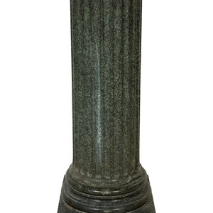 Appraisal: A Continental Fluted Marble Pedestal th Century Height x diameter