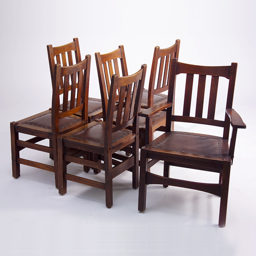 Appraisal: STICKLEY BROTHERS Set of six dining chairs five side- arm-