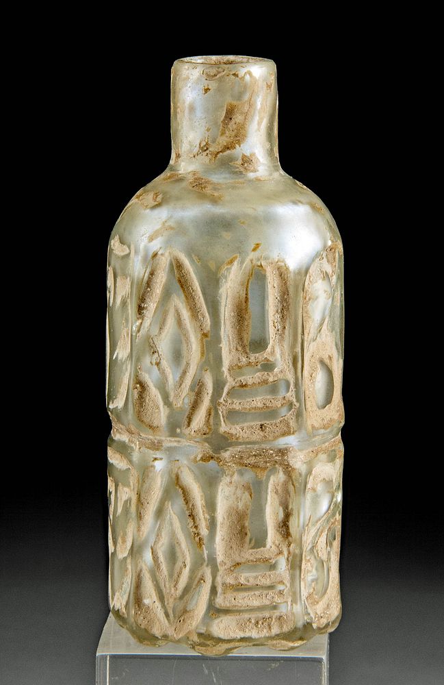 Appraisal: Islamic Cut Glass Vial - Intricate Form Ancient Near East