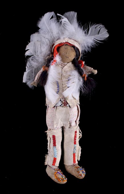 Appraisal: Plains Native American Indian Beaded Doll c - This is