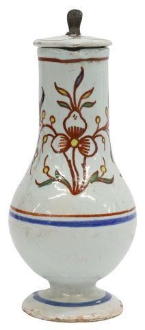 Appraisal: Delft polychrome tin-glazed earthenware cruet oil pot th c having