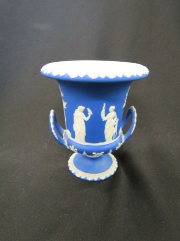 Appraisal: Wedgwood Dark Blue Jasperware Urn classical figures handled