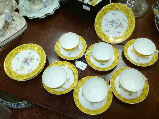 Appraisal: A KPM YELLOW GROUND AND FLORAL SPRAYED DECORATED SET OF