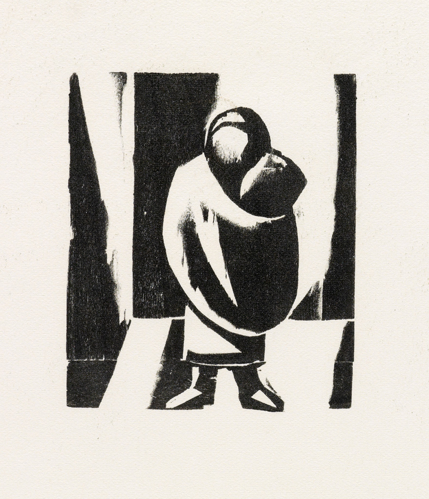 Appraisal: DAVID A SIQUEIROS La Penitenciaria Woodcut x mm x inches