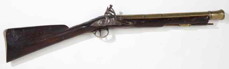 Appraisal: English Blunderbuss th - early th centuryflintlock mahogany stock in