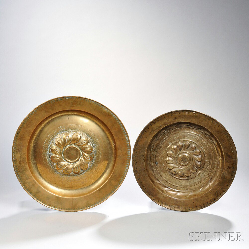 Appraisal: Pair of Brass Alms Dishes Germany probably th century each