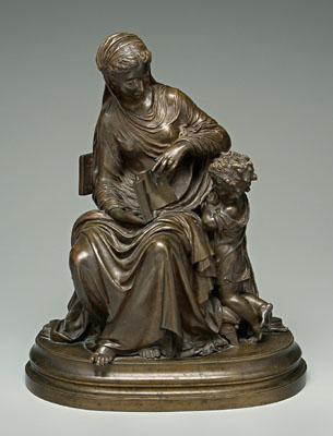 Appraisal: Mathurin Moreau bronze French - Madonna with book reading to