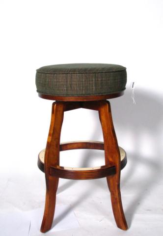 Appraisal: Custom bartender's stool backless round seat high medium cherry finish