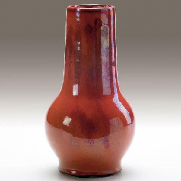 Appraisal: DEDHAM Experimental bulbous vase by Hugh Robertson covered in partly