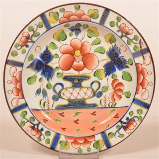 Appraisal: Gaudy Dutch Soft Paste China Urn Pattern Plate - diam