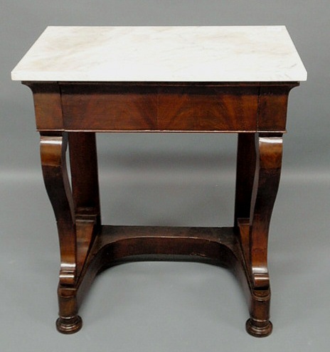 Appraisal: Empire mahogany pier table with a marble top h top