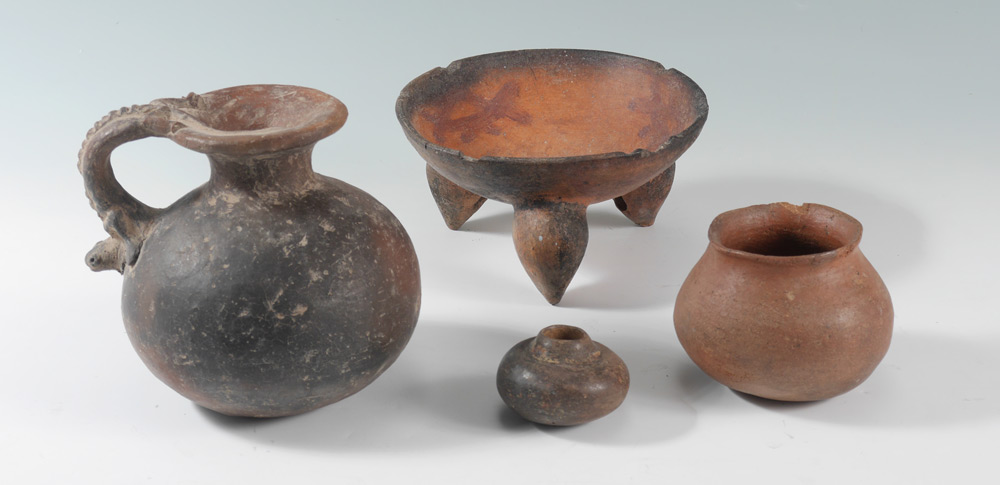 Appraisal: PRE-COLUMBIAN VESSELS An assembled collection of vessels to include Gourd