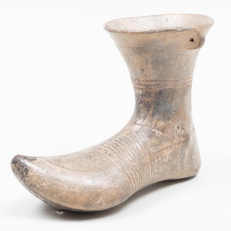 Appraisal: Anatolian Burnished Pottery Boot Shaped Rhyton x x in Provenance