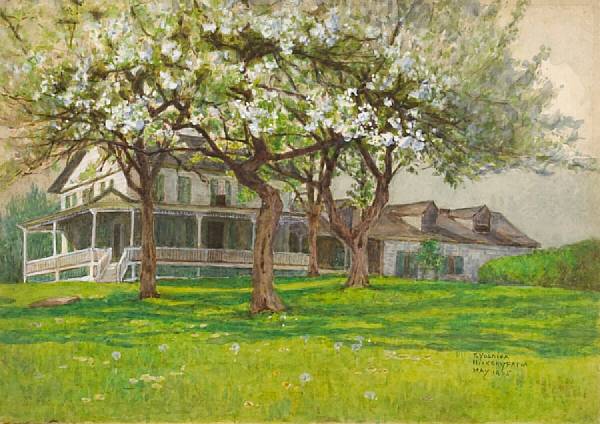 Appraisal: Fujio Yoshida - Hickory Farm Watercolor on paper depicting flowering