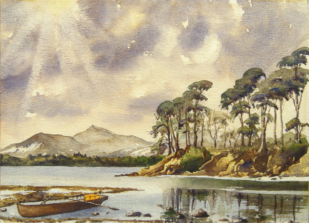 Appraisal: C Catterall ' Derwentwater' - Watercolour of a lake signed