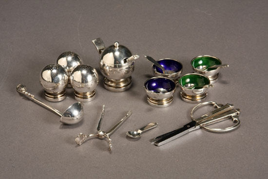 Appraisal: Lot Property of Various Owners Georg Jensen Sterling 'Pyramid' Condiment