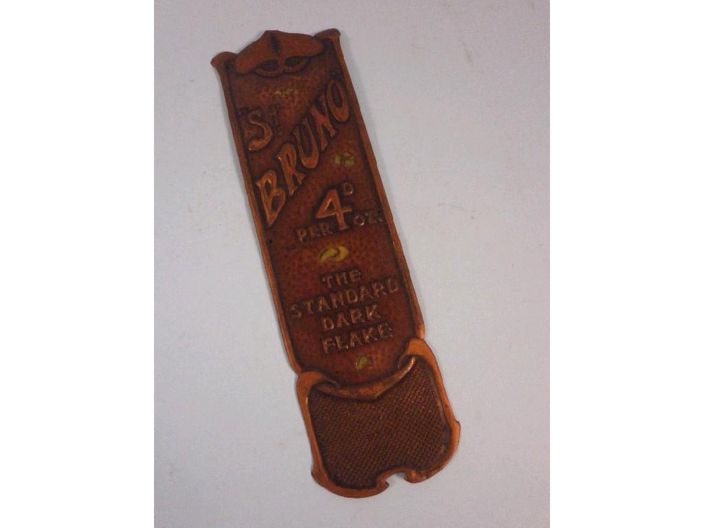 Appraisal: An early thC tin plate St Bruno tobacco door plate