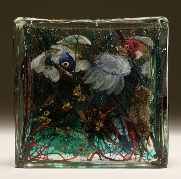 Appraisal: Cenedese Murano glass aquarium by Alfredo Barbini c Highly detailed