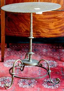 Appraisal: Vintage brass occasional table Vintage brass occasional table having a