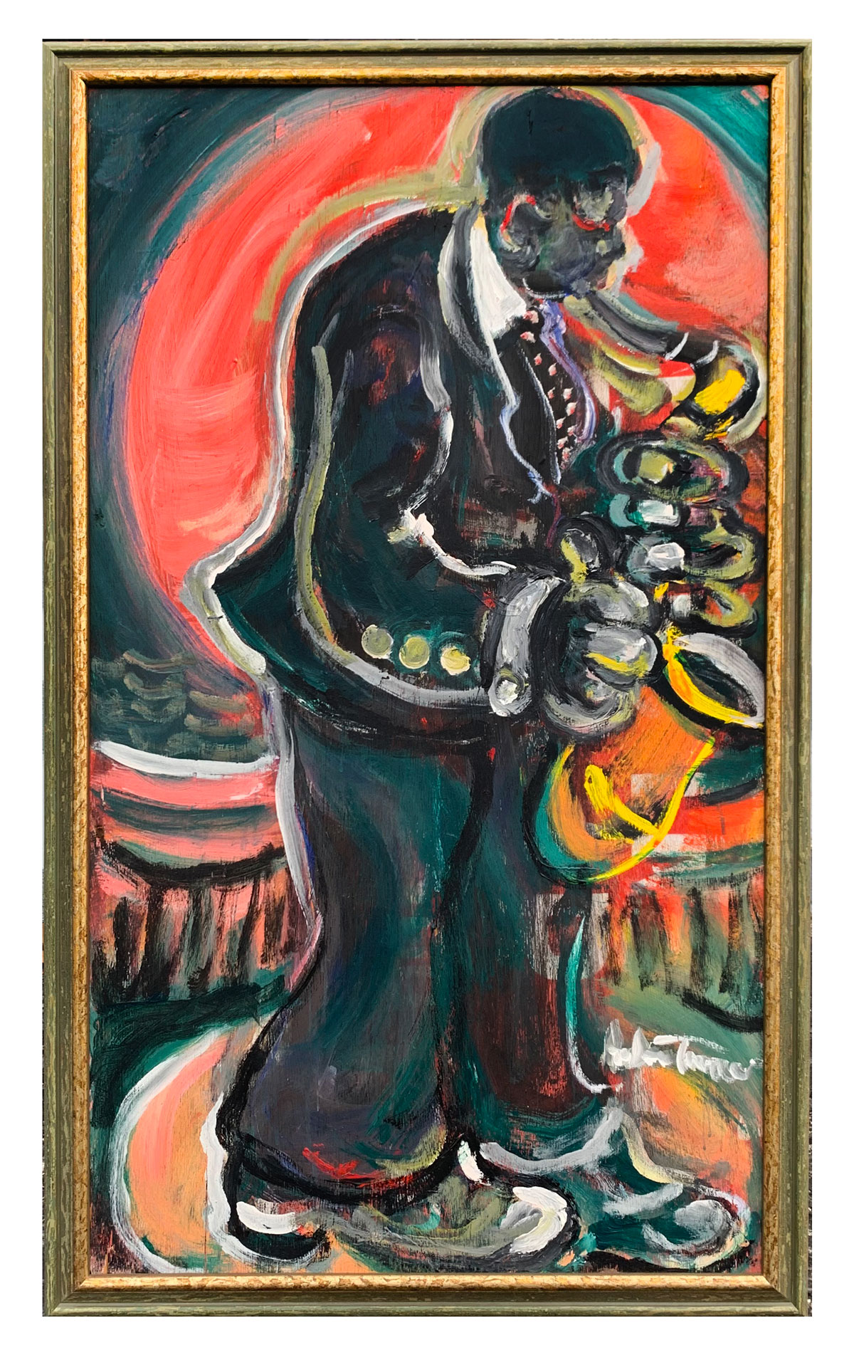 Appraisal: TURNER Andrew American - ''Blue Moon'' African American Saxophone Player