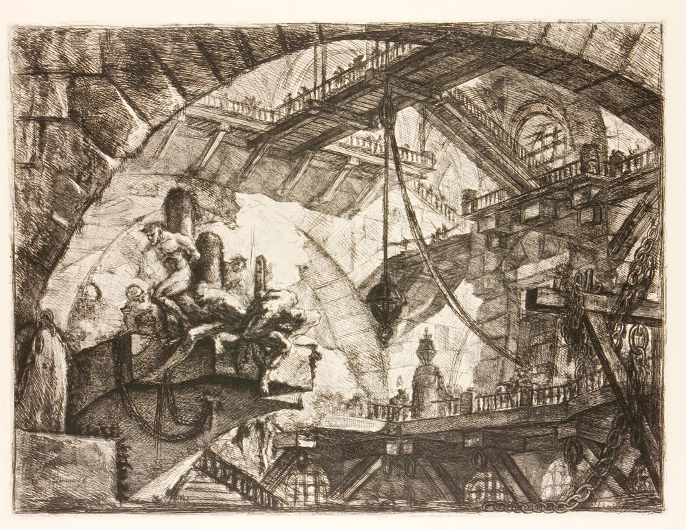 Appraisal: - Piranesi Prison Carceri Series Prisoners on a Projecting Platform