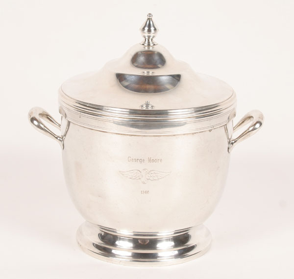 Appraisal: Vintage Tuttle sterling ice bucket presented to sports writer George