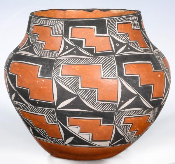 Appraisal: A THREE COLOR ACOMA OLLA THIRD QUARTER TH CENTThe Acoma