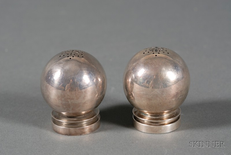 Appraisal: Pair of Georg Jensen Sterling Salt and Pepper Shakers one