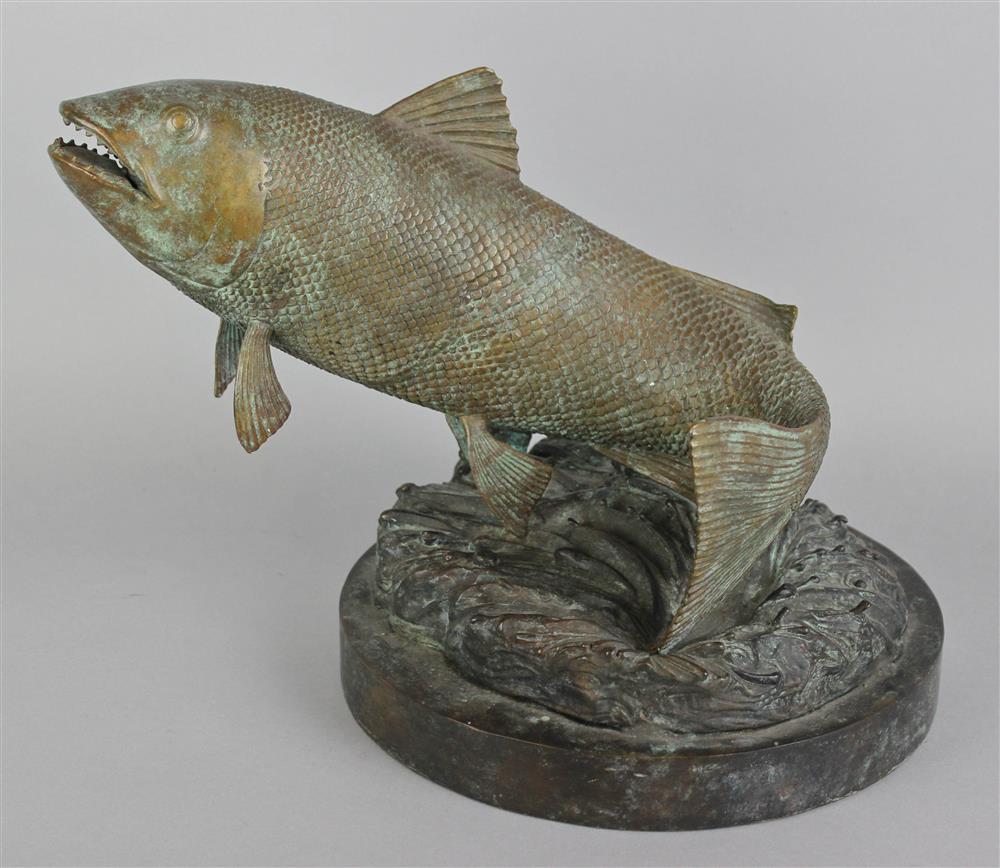 Appraisal: BRONZE CARP ATTRIBUTED TO MAITLAND SMITH not signed - h