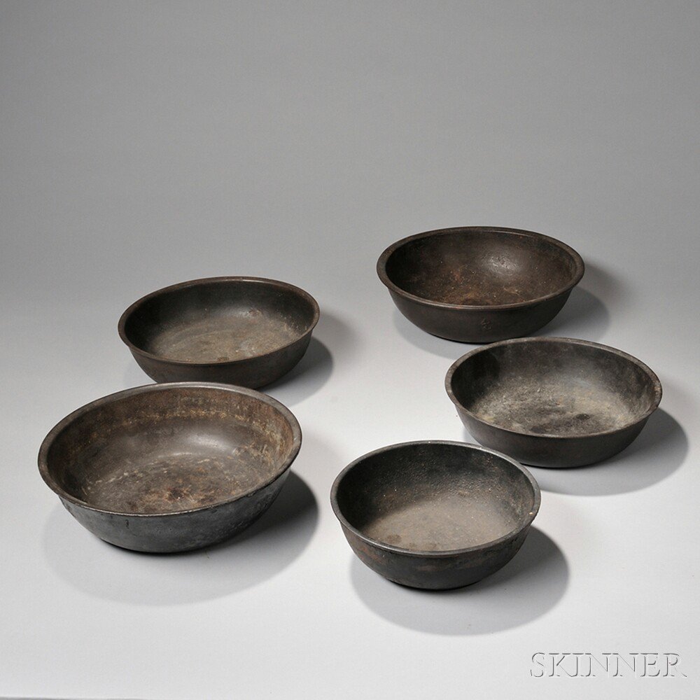 Appraisal: Five Cast Iron Basins America late th early th century