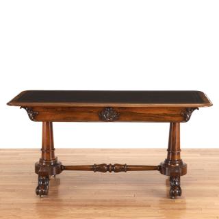 Appraisal: William IV leather inset library table William IV leather inset