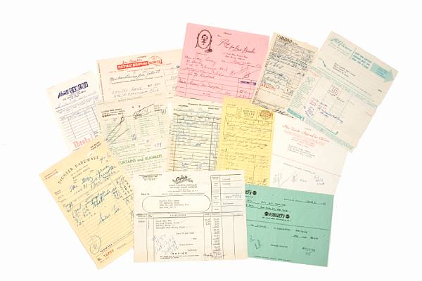 Appraisal: A Lucille Ball massive collection of receipts s- s A