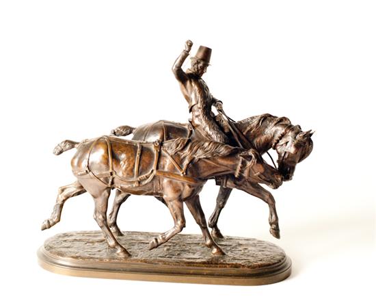 Appraisal: Isidore Bonheur Bronze of Horses and Trainer with top hat