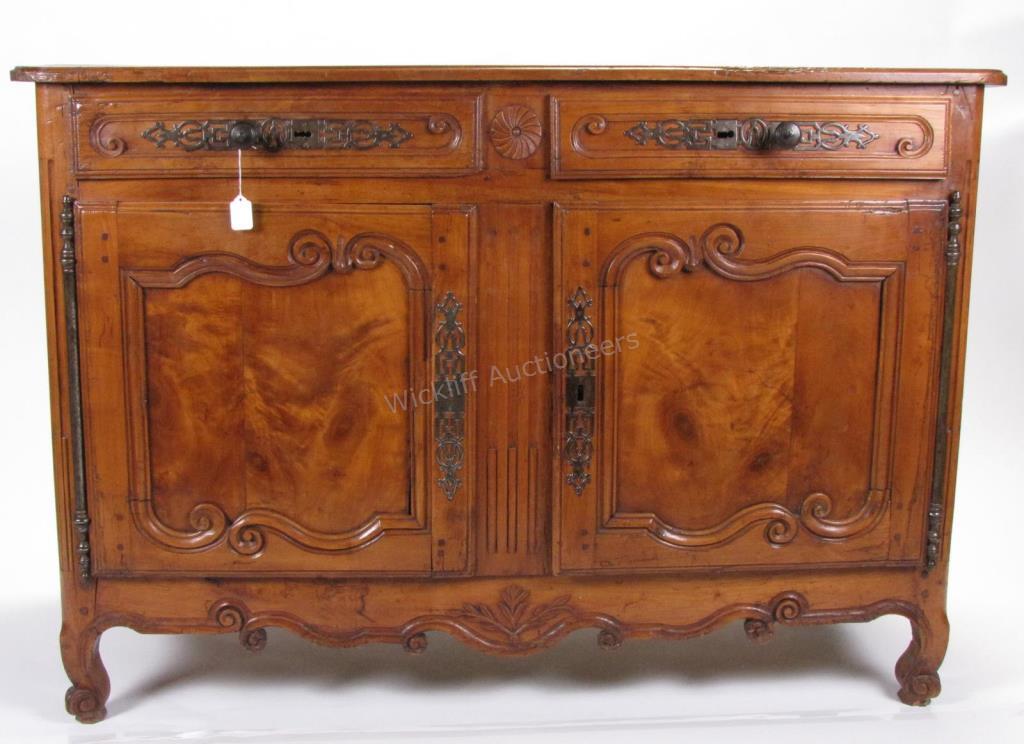 Appraisal: A period th century country French Provencal cherry sideboard hand-wrought