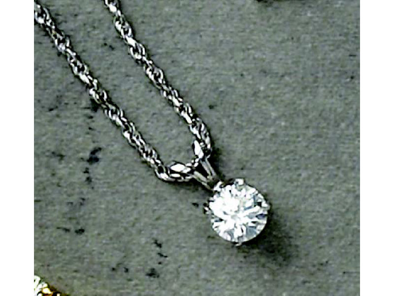 Appraisal: DIAMOND PENDANT k white gold pendant set with one round