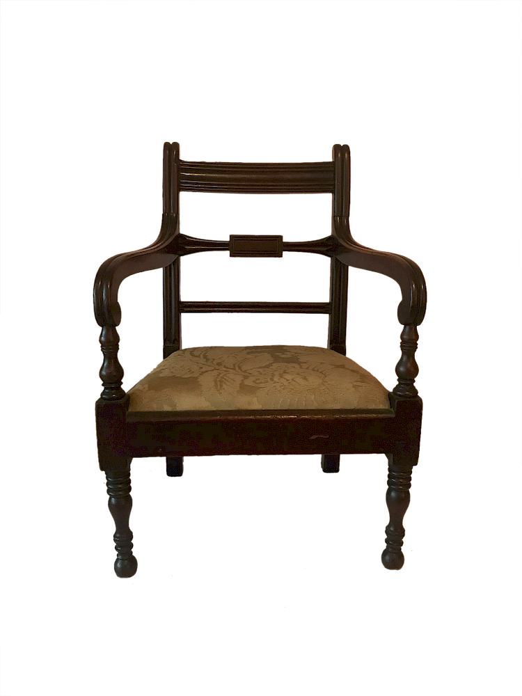 Appraisal: Miniature Sheraton Armchair Miniature Sheraton Armchair Miniature Sheraton armchair with