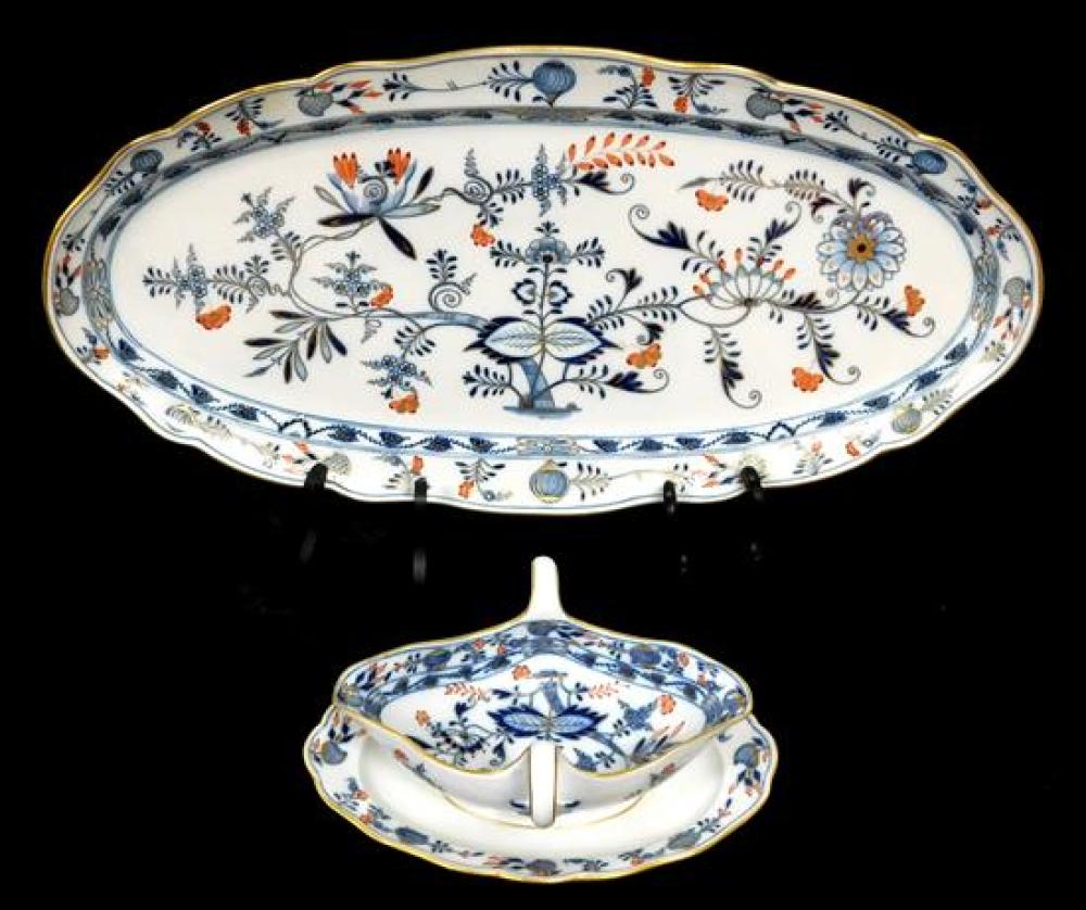 Appraisal: Meissen Rich Blue Onion serving pieces two total pattern detailed