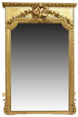 Appraisal: French Louis XVI style giltwood mirror early th c molding