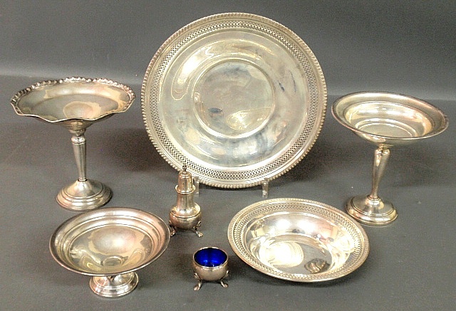 Appraisal: - Seven pieces of sterling silver tableware some weighted largest