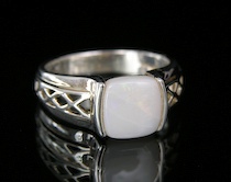 Appraisal: A Handsome Opal And Sterling Silver Ring A handsome large